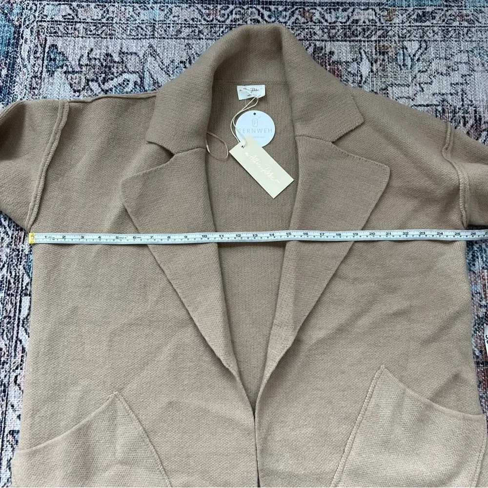 Allie Rose NWT Camel Collared Coatigan Sweater Cardigan Jacket Size Medium - Image 10