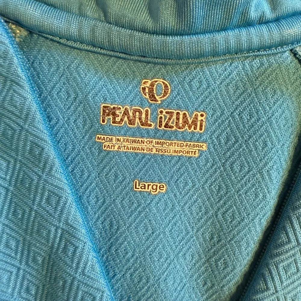 Pearl Izumi Blue Cycling Jersey Womens Large 1/2 Zip Short Sleeve Blue Stretch - Image 10