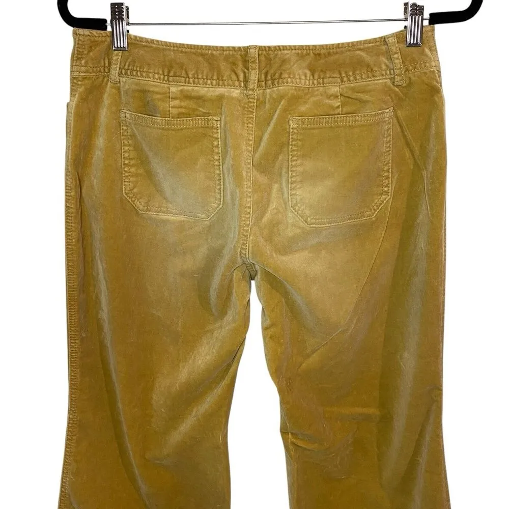 Express Stretch Womens Pants Tan Velvet Flare Hem‎ Khaki Jeans Size 5/6 Boho - Image 3