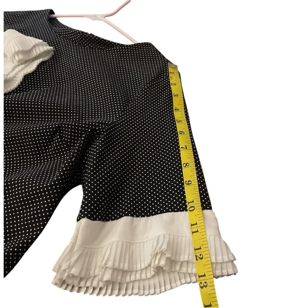New York & Company Black and White Polka Dot Stretch Dress Size M - Image 4