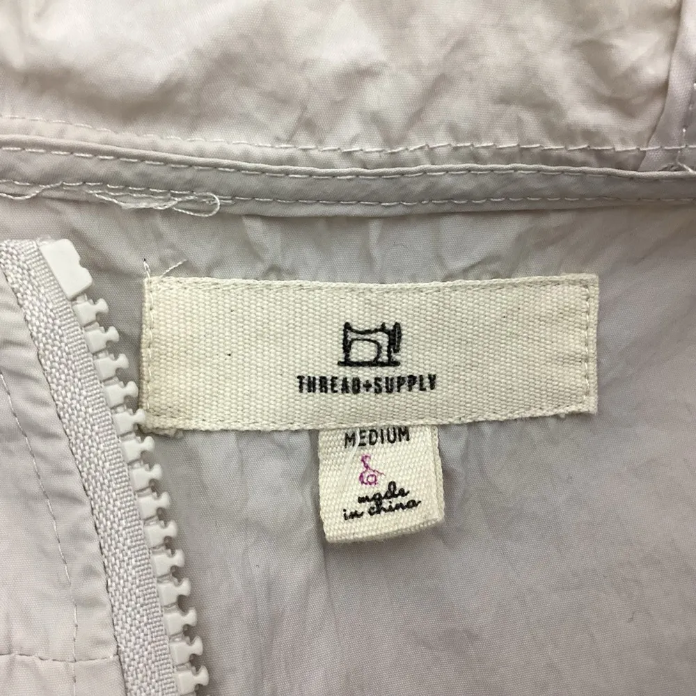 Thread & Supply Quarter Zip Windbreaker Size Medium Gray - Image 8