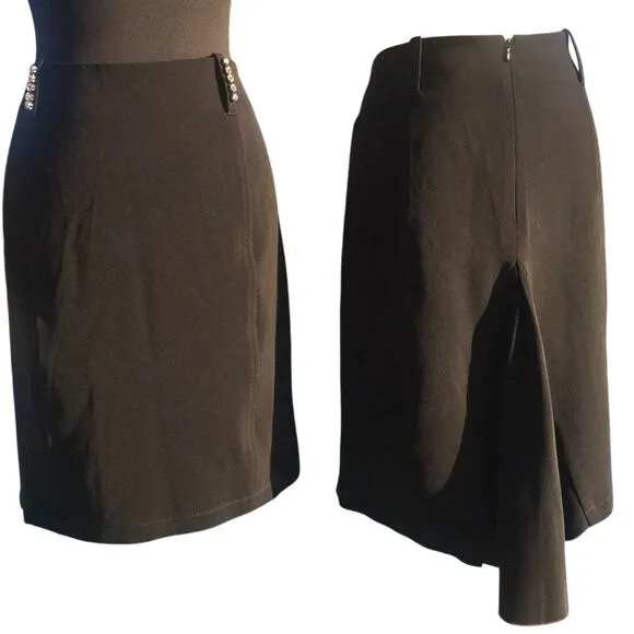 Cache Black Luxe Rhinestone Self Belt Fish Tail NWT New Skirt Fishtail $128 NWT - Image 2