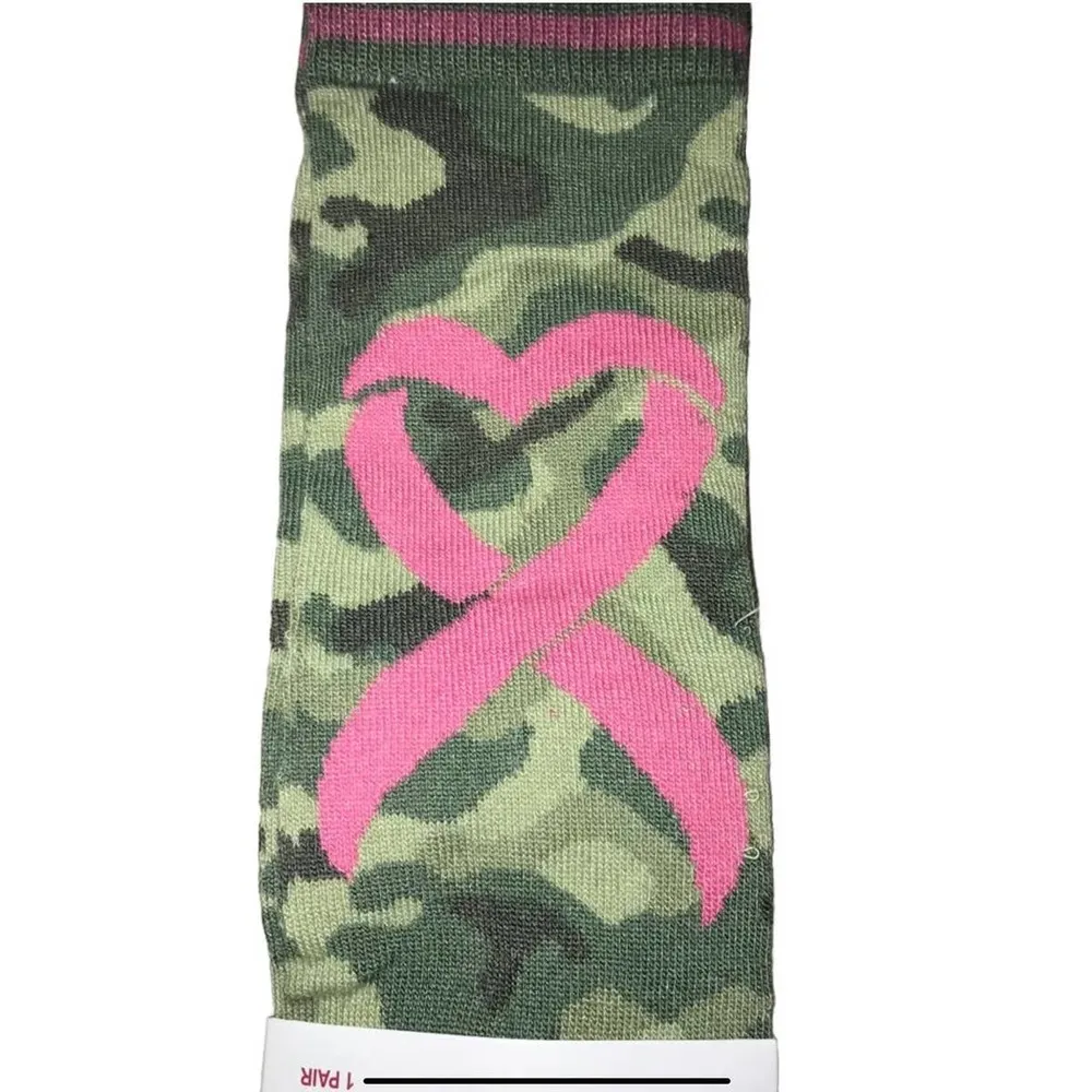 BREAST CANCER AWARENESS KNEE HIGH CAMO SOCKS SZ 9 - Image 16