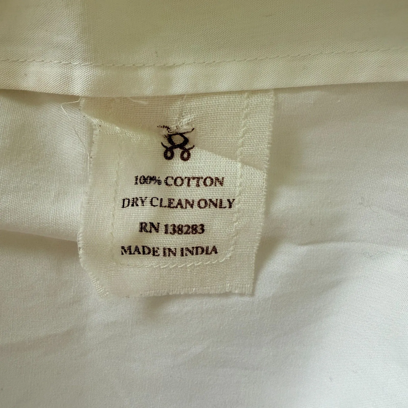 Figue White Beaded Cotton 3/4 Sleeve Button Down Collared Shirt No Sz (Flaws) - Image 12