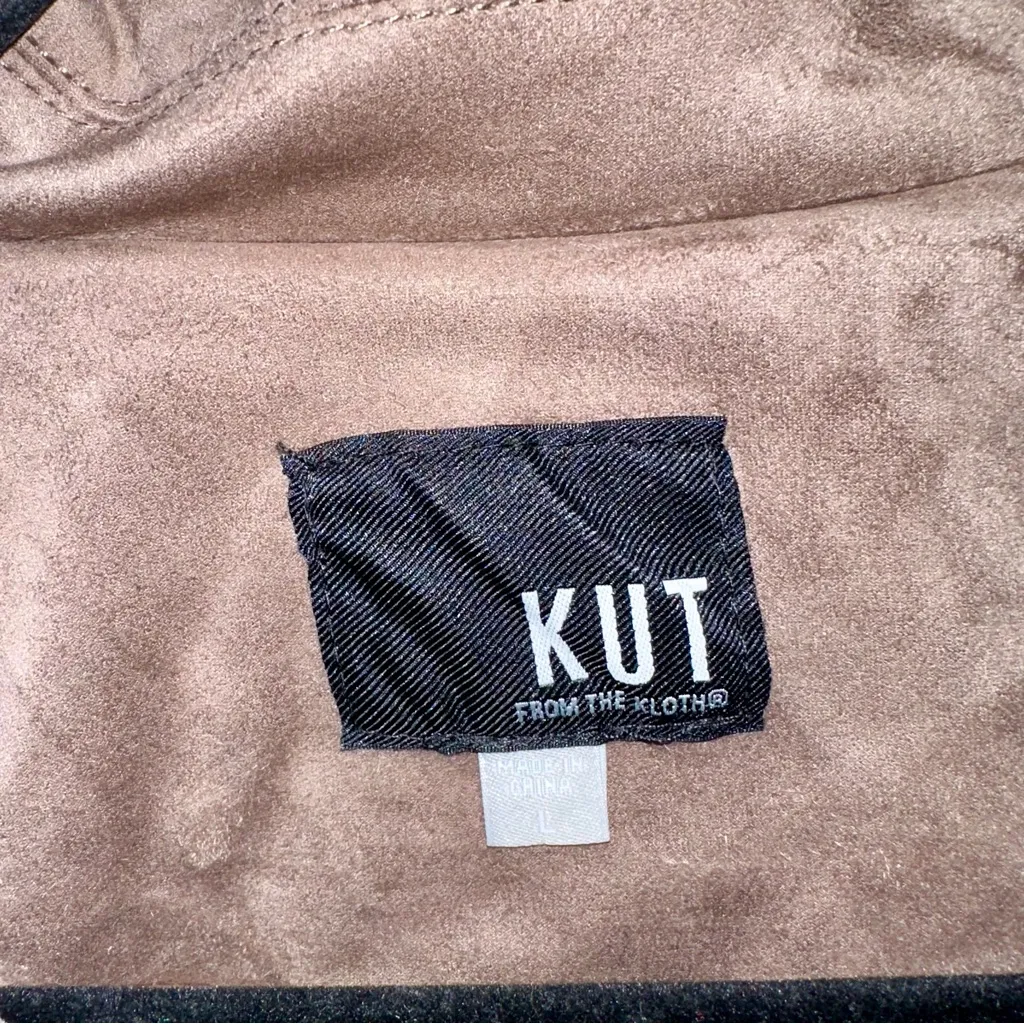 NWOT Faux Suede KFTK Moto Jacket - large - Image 3