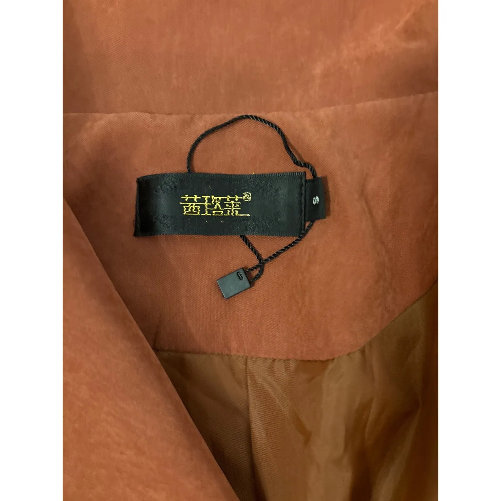 Brown Double Breasted Capelet Trench Coat S NEW Classic Retro Glam Preppy Retro - Image 11