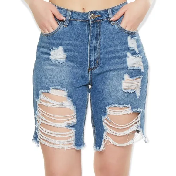 Almost Famous Super High Rise Bermuda Denim Shorts - Image 20