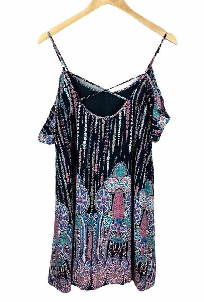 Love Riche Off the Shoulder Boho Dress Size Medium - Image 3