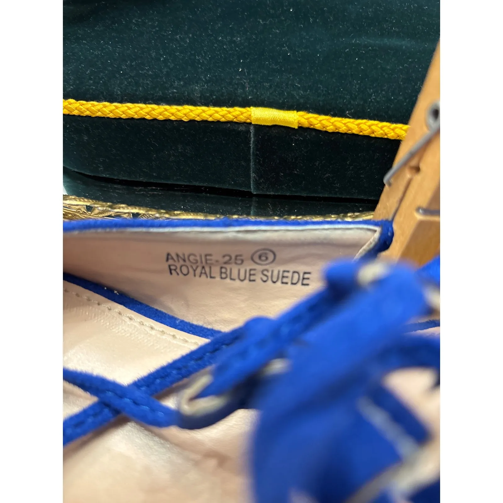 Bella Marie Royal Blue Suede Lace Up Gladiator Flats Women's Size 6 Angie 25 - Image 7