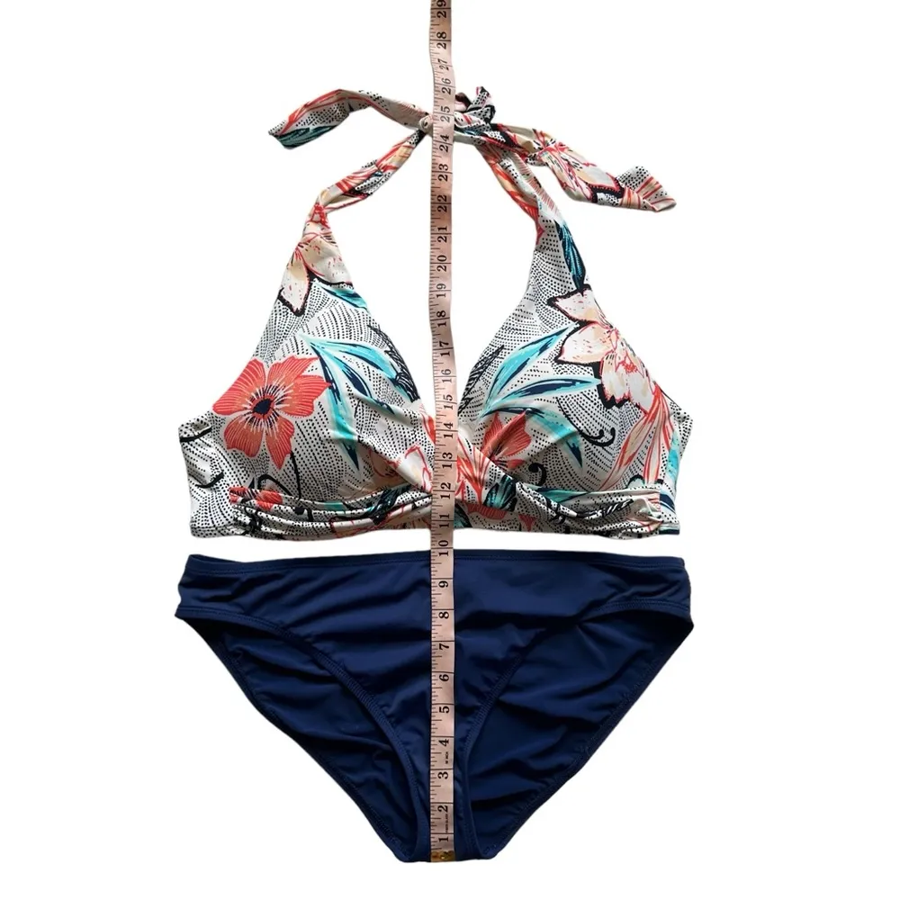 & Apt 9 Extra Large Two Piece BikiniNavy Blue Floral XL - Image 8