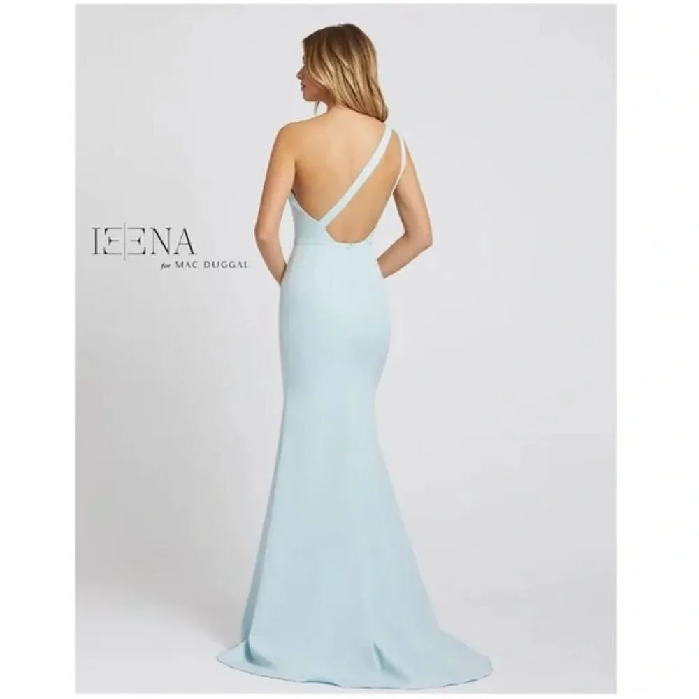 MAC DUGGAL One-Shoulder Jersey Mermaid Gown in Powder Blue US 8 - Image 4