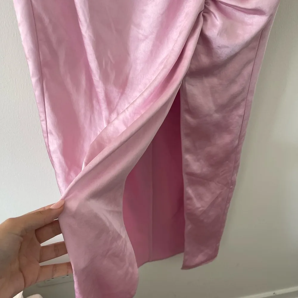 Zara Pink Midi Satin Effect Skirt - Image 4