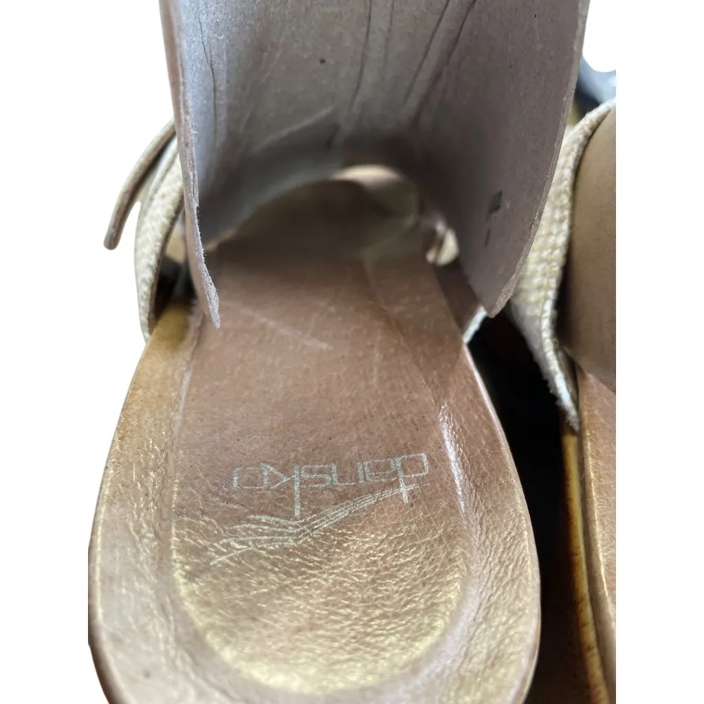 Dansko Womens White Leather Wedge Heel Sandals Size 8.5/40 SKU 8709 - Image 8