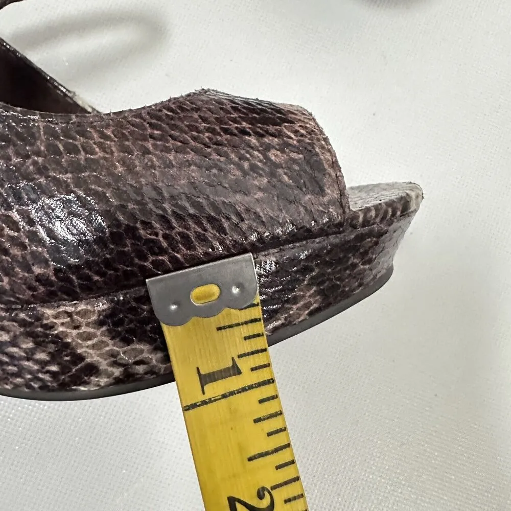 Unlisted Python Wedge Heels Brown Mary Jane Shoes Peep Toe Platform Pumps Y2K 7 - Image 7