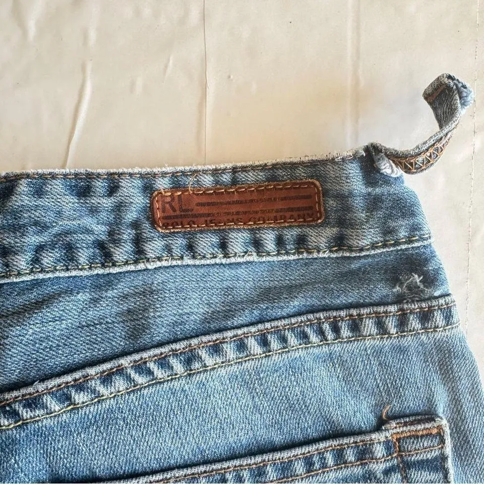 Ralph Lauren Vintage Denim Saturday Jeans Distressed with Paint‎ Marks Size 8 - Image 6