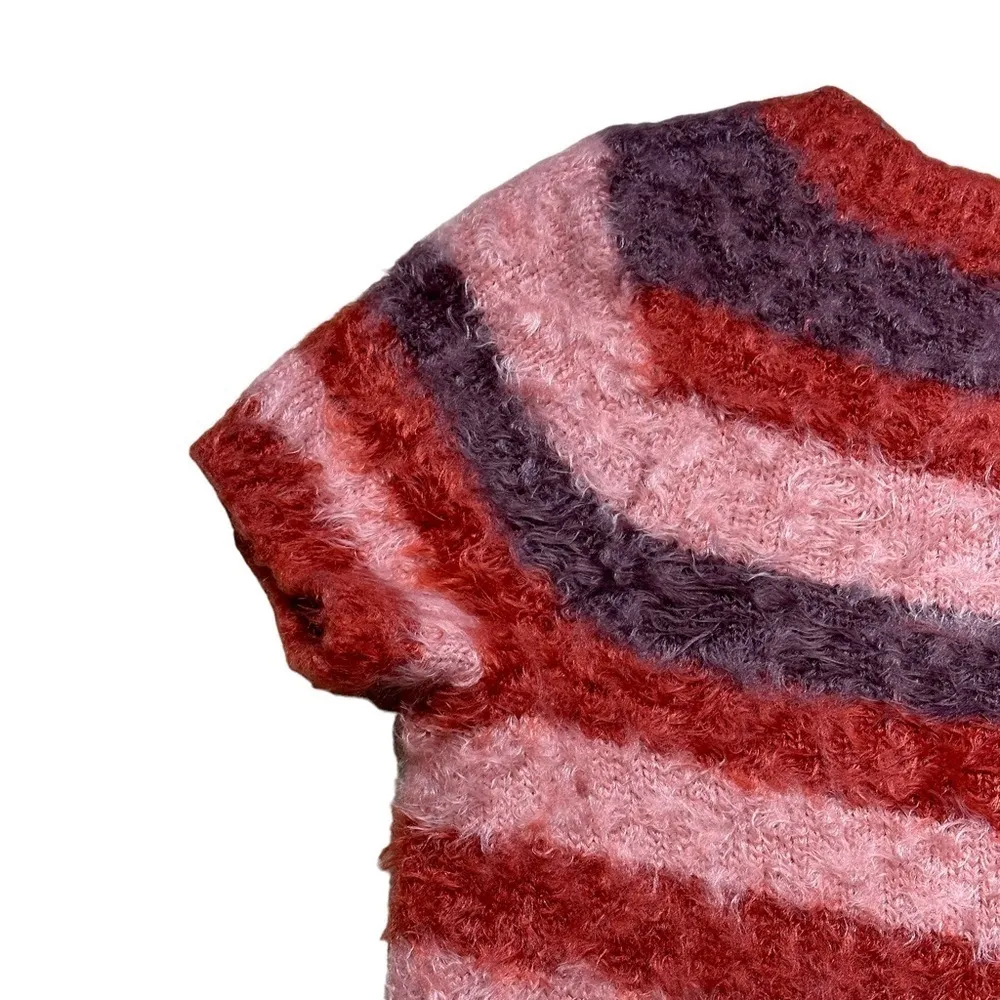 Knitz For Love & Lemons Red Striped Fleetwood Sweater Dress US S - Image 11