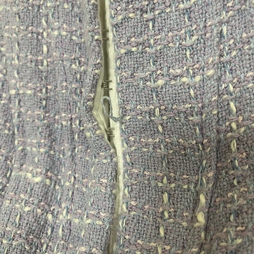 ZARA lavender purple cropped bustier tweed knit corset top size Small - Image 6