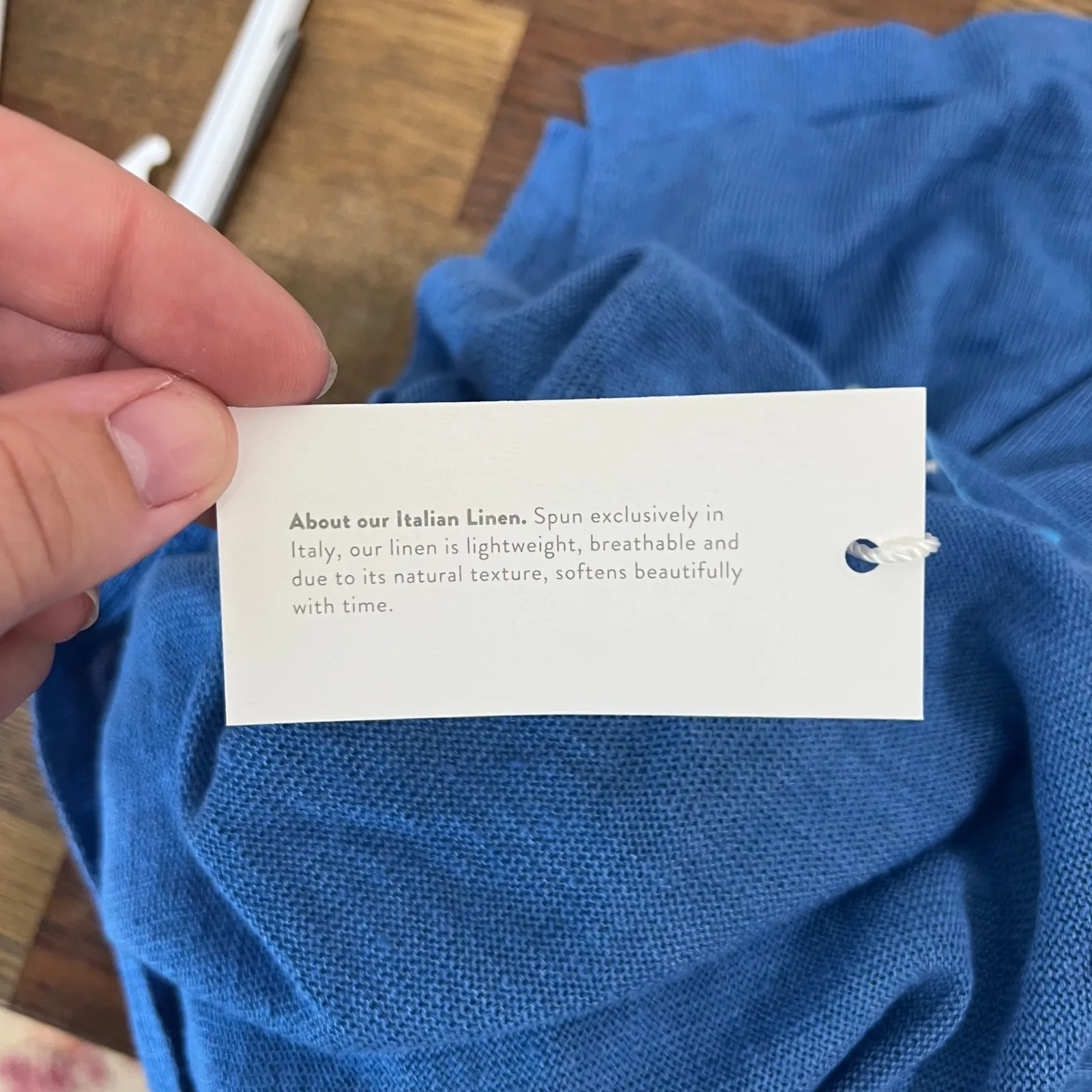 J Mclaughlin‎ Alva Sweater XS NWT SOLD AS IS Blue Solid Knit 3/4 Sleeve Linen - Image 7