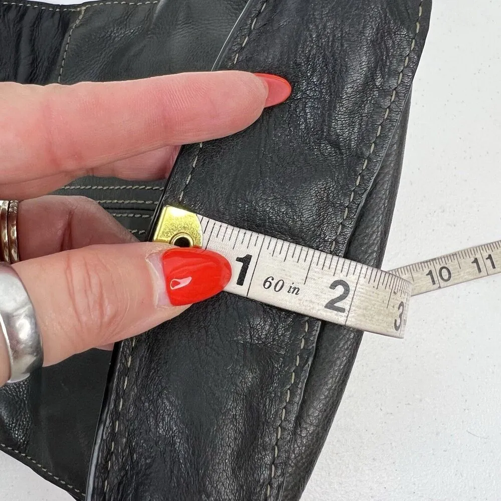 Fossil Black Leather Crossbody Shoulder Bag Messenger Purse Adjustable Strap - Image 12