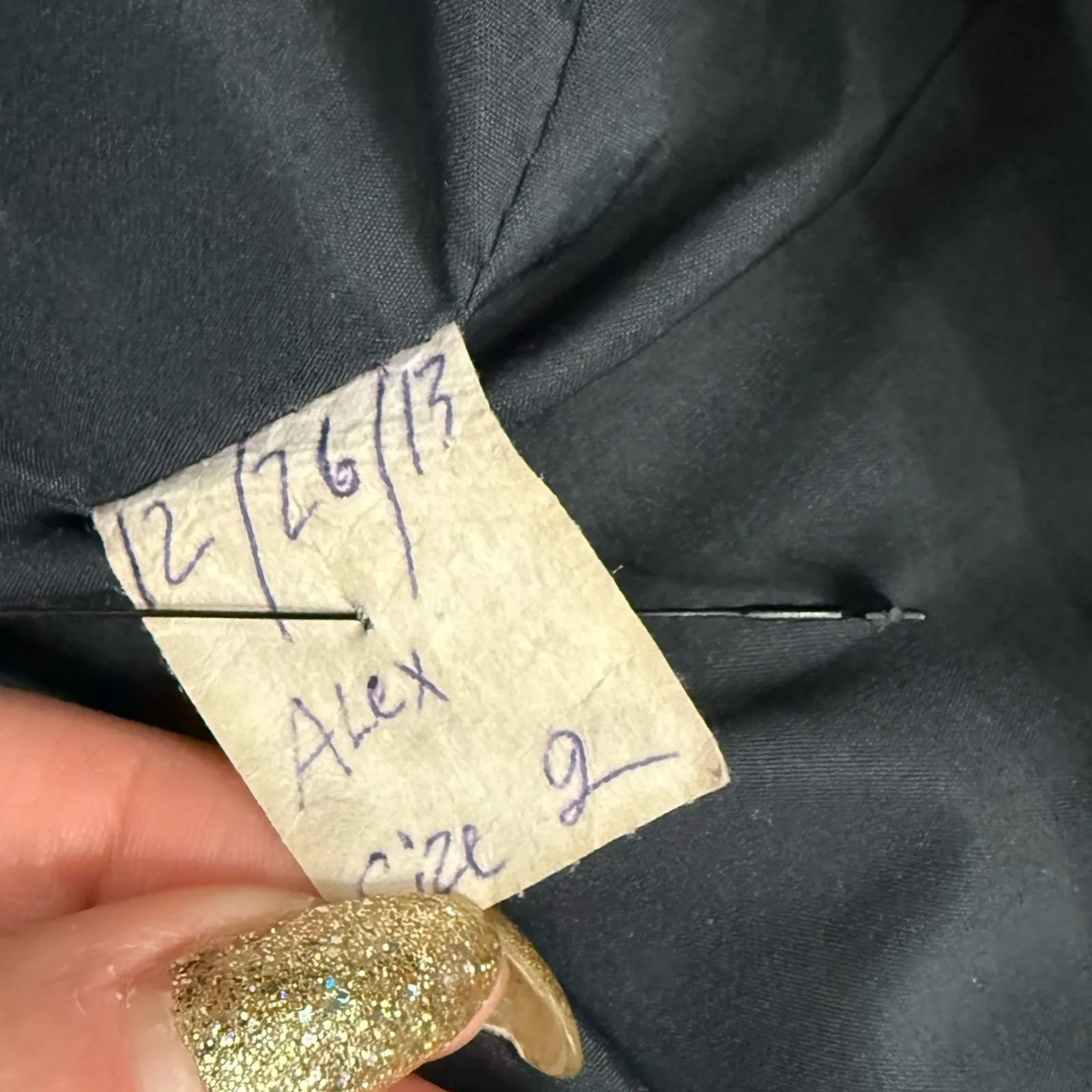 Black Halo Navy Light Blue Tweed Colorblock Cap Sleeve Shift Dress size 2 - Image 6