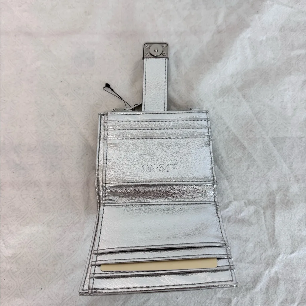 Silver Leather Wallet with Textured Finish and Secure Flap‎ - Image 4