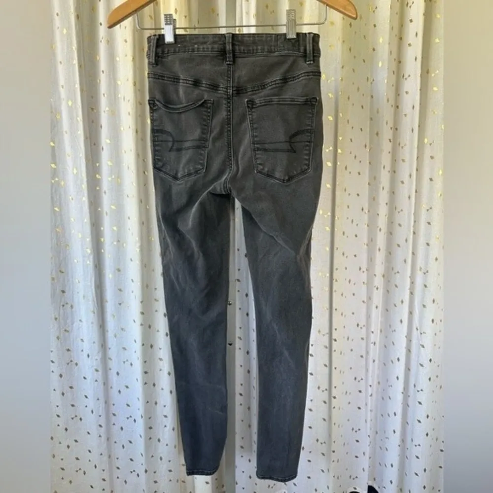 American Eagle Outfitters AEO Faded Black Sky High Jeggings Women's Jeans 2 - Image 3