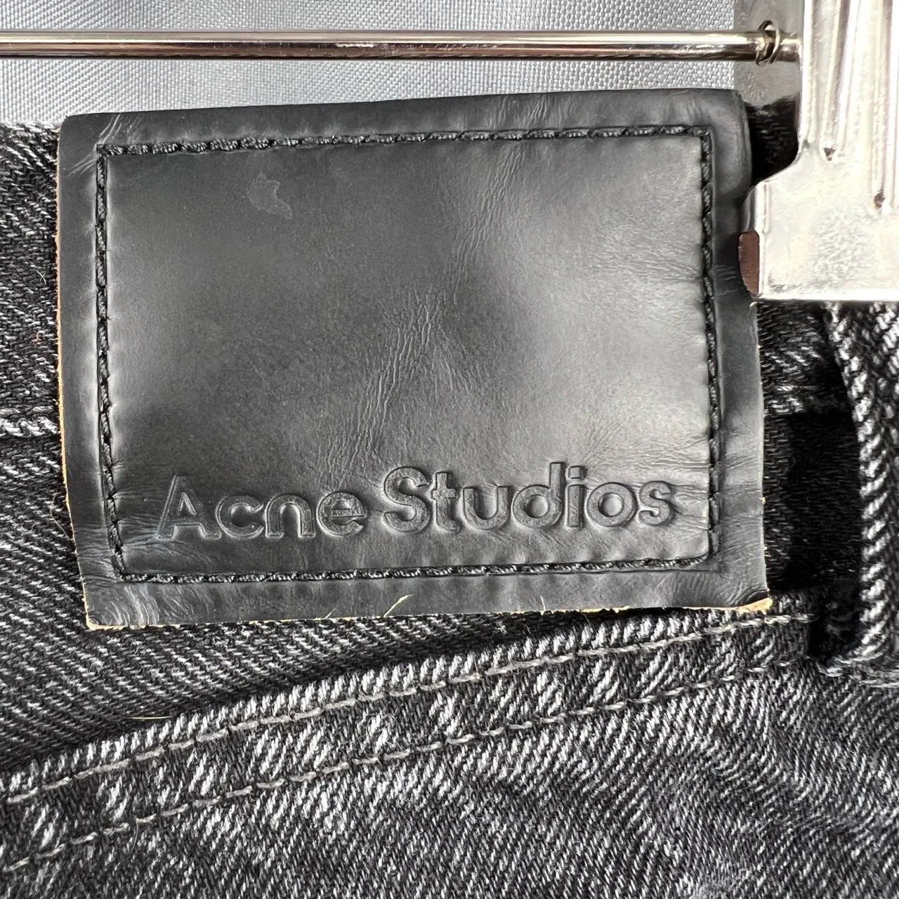 Acne Studios Womens Jeans Black Wash 5 Pocket Button Fly Straight Size 24 - Image 5