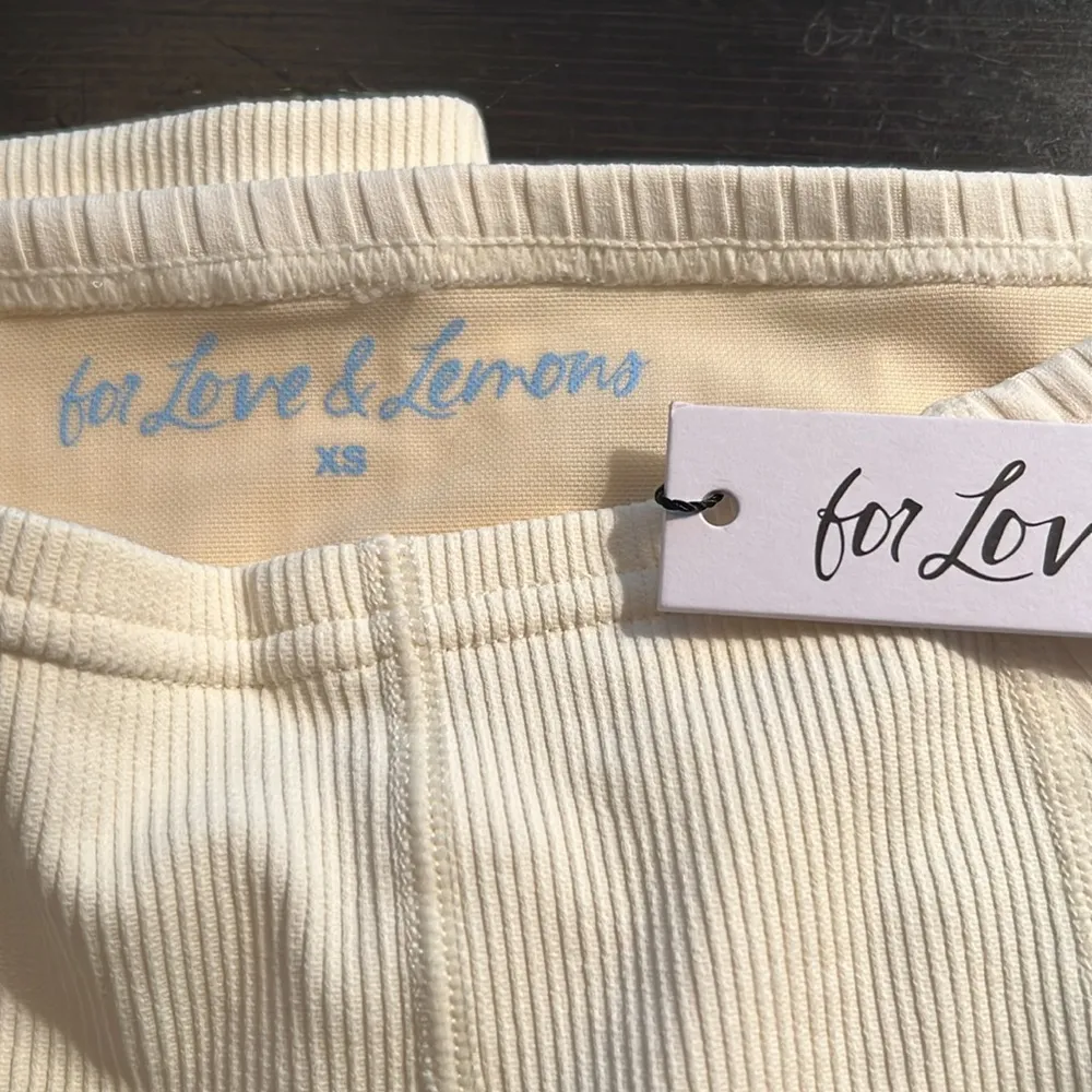 For Love And Lemons Dana Cream Biker Shorts Size XS - Image 5