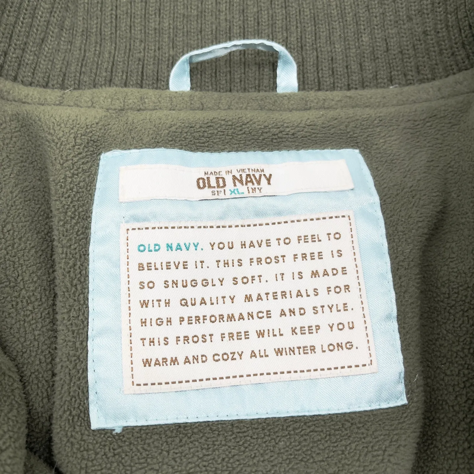 Y2K Old Navy Womens Puffer Down Jacket XL Frost Free Bomber Gorpcore Winter Cozy - Image 6