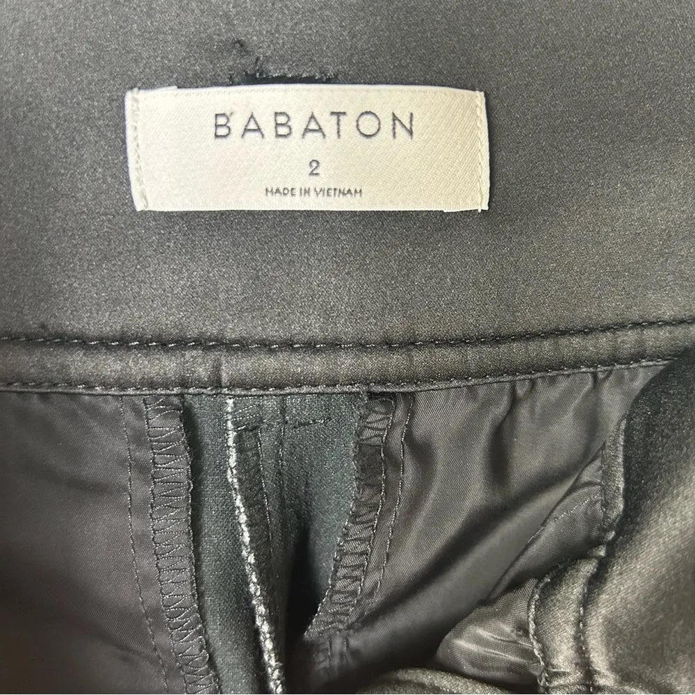 Aritzia | Babaton Black Faux Leather Belted Pants Size 2 - Image 7