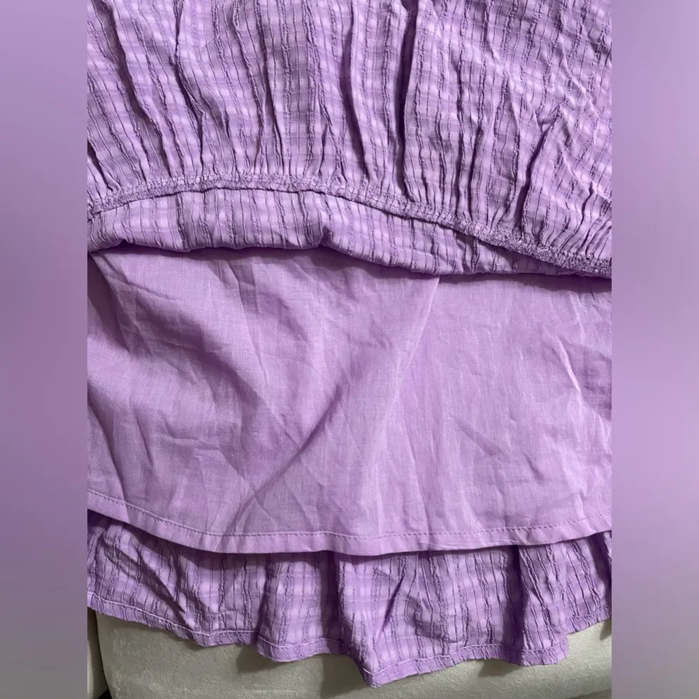 NEW French Connection Birch Gingham Tiered Dress in Summer Lavender Size S - Image 9
