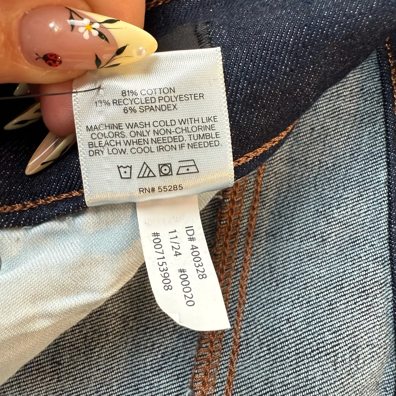 Express Jeans Dark Wash Blue '70s Flare Mid Rise Hyper Sculpt Stretch Denim 8R - Image 10