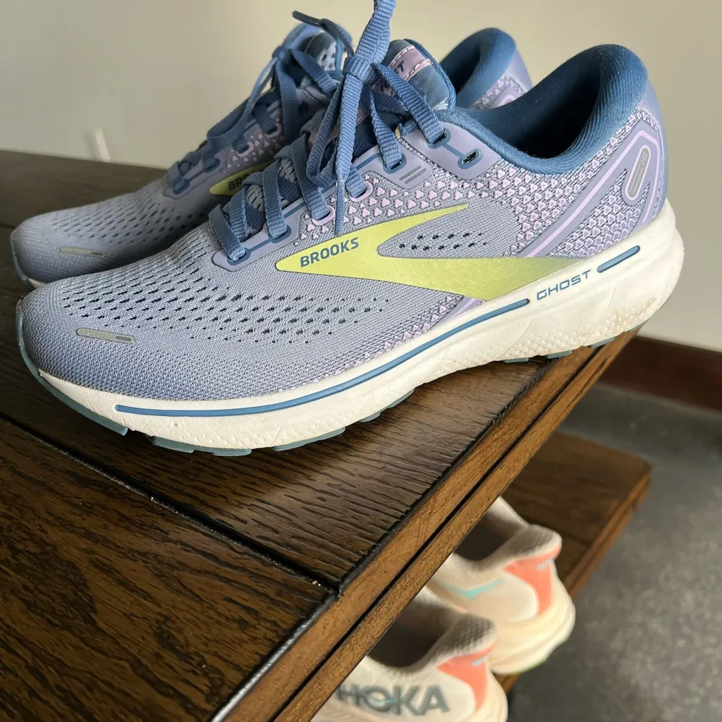 Brooks Ghost 14 Running Shoes Purple Impression/Dutch/Lime US Women 8.5 - Image 6