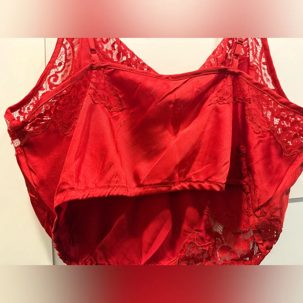 Free People Night Out Blouson Brami in Ruby Red size L; NWT - Image 7