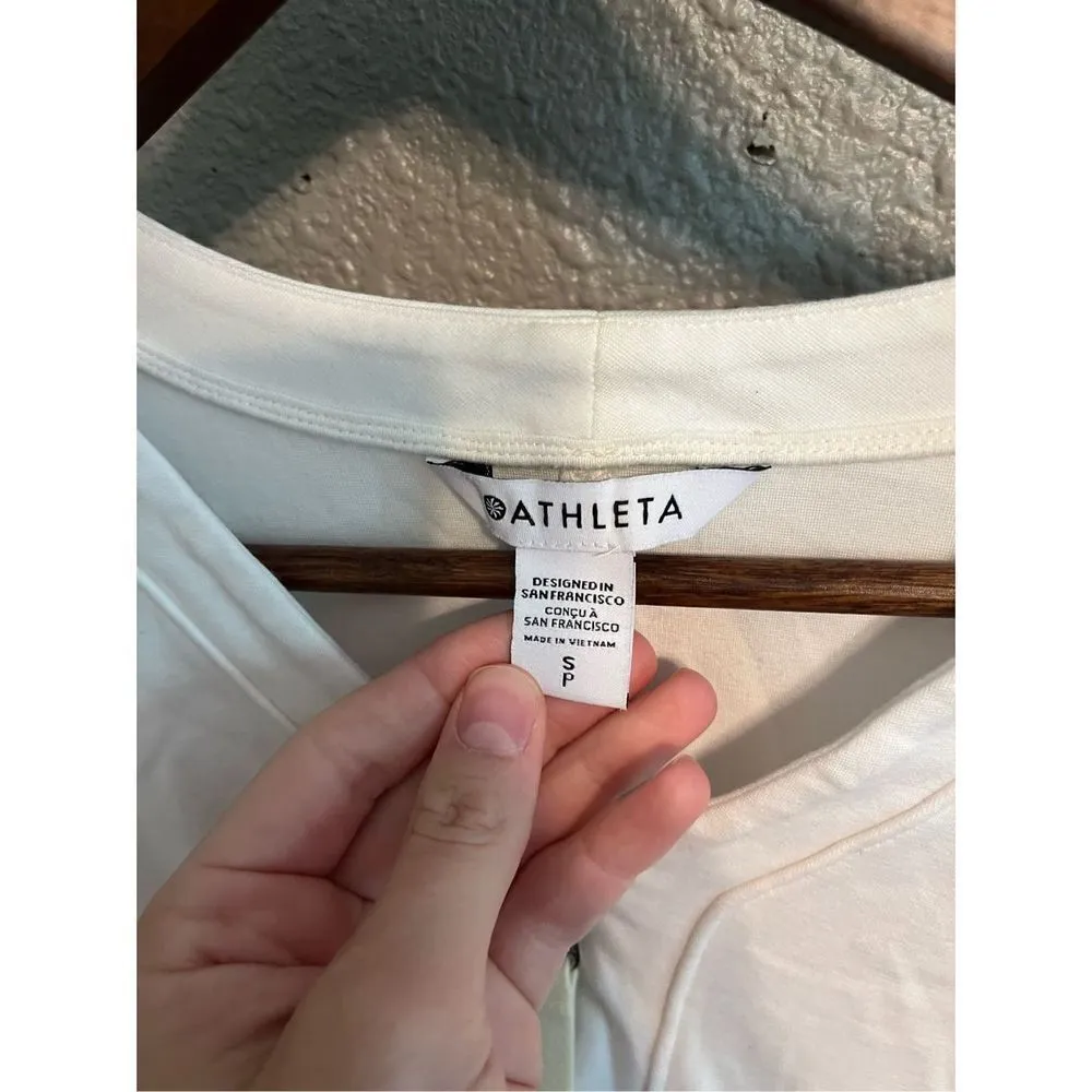 ATHLETA Eastbound Half Zip Sweatshirt Small ivory / cream Lightweight - Image 2