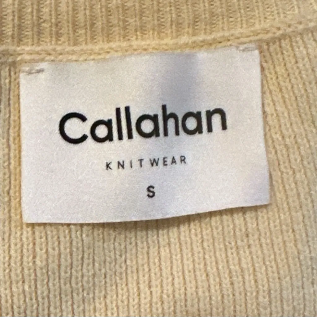 Callahan Knitwear S Cropped Turtleneck Sweater Cream Cotton Blend RC209 - Image 2