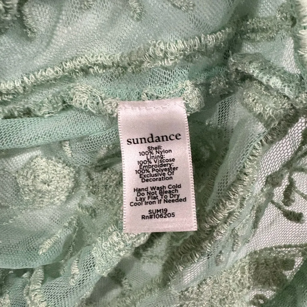 Sundance‎ Mint Green Floral Embroidered Sheer Lace Tank Top - Size Extra Small - Image 4