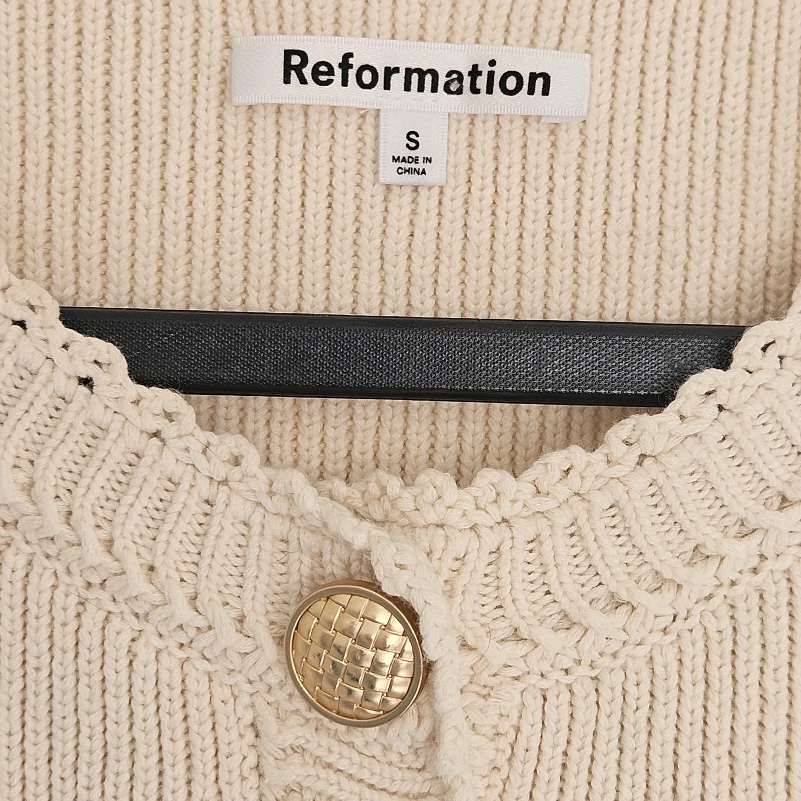 Reformation Catalina Cotton Knit Minidress Ivory Cream Size Small - Image 8