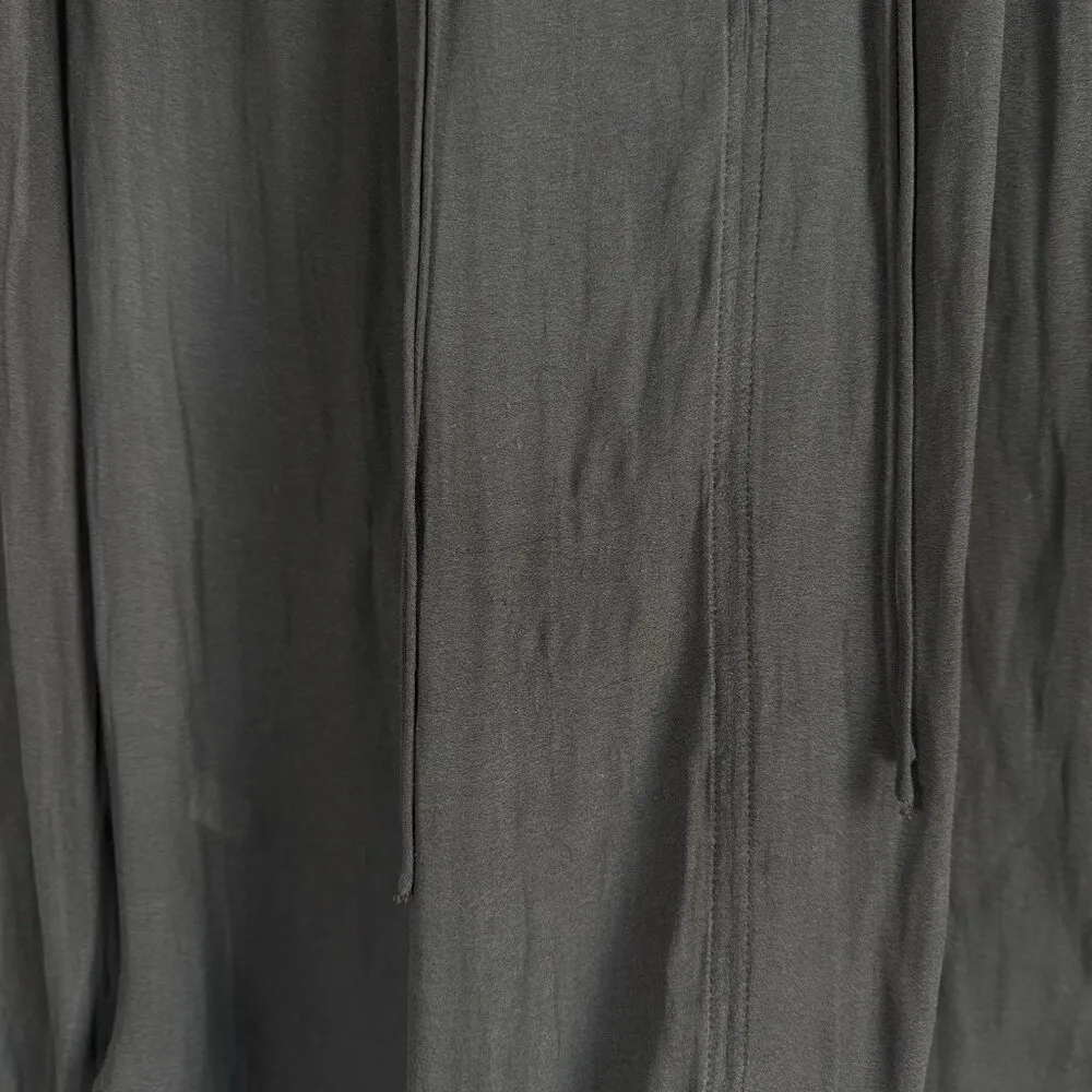 Loft Women's Small Sheer Long Sleeve Smocked‎ Tie Neck Blouse Black Casual - Image 13