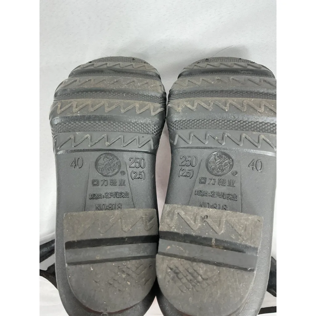 Womans Excellent Condition Knee High Pull On Rain Boots Black Size 9 Round Toe - Image 7