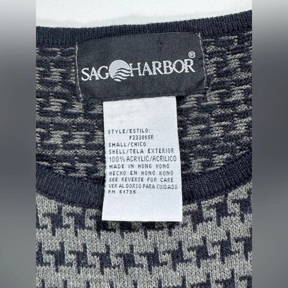 SAG HARBOR  Blue and Gray Houndstooth Top 🍁🥮🍂 - Image 6