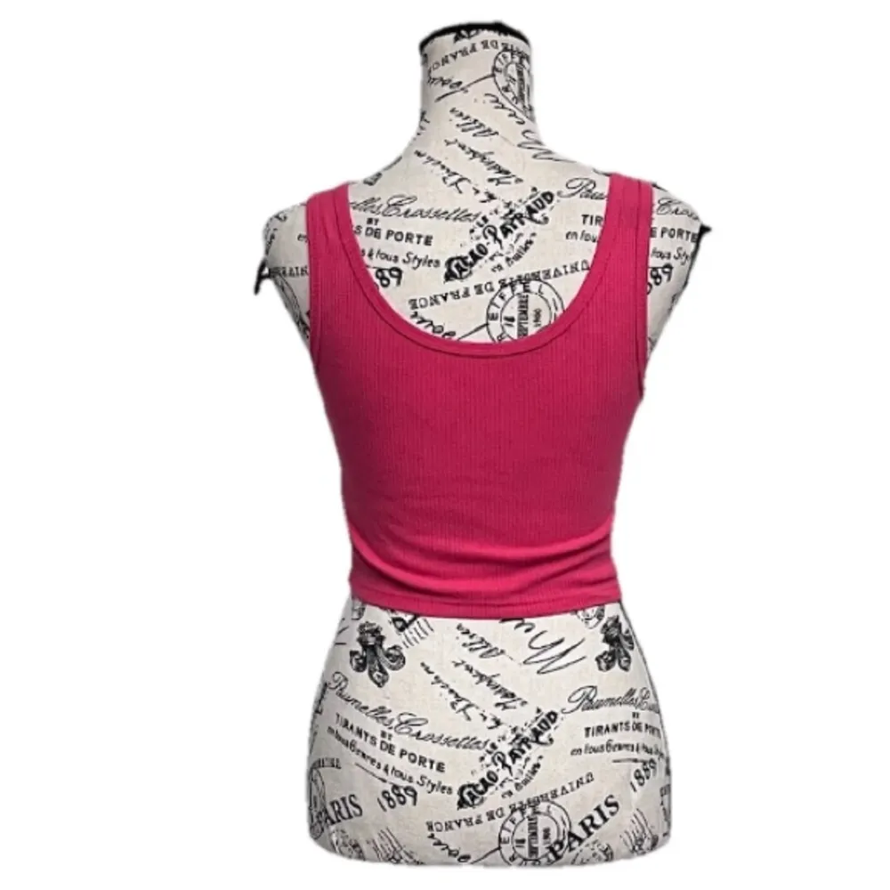 Vintage Y2K Aeropostale Pink Ribbed Crop Tank Top Balletcore Boho Beach Hippie S - Image 5