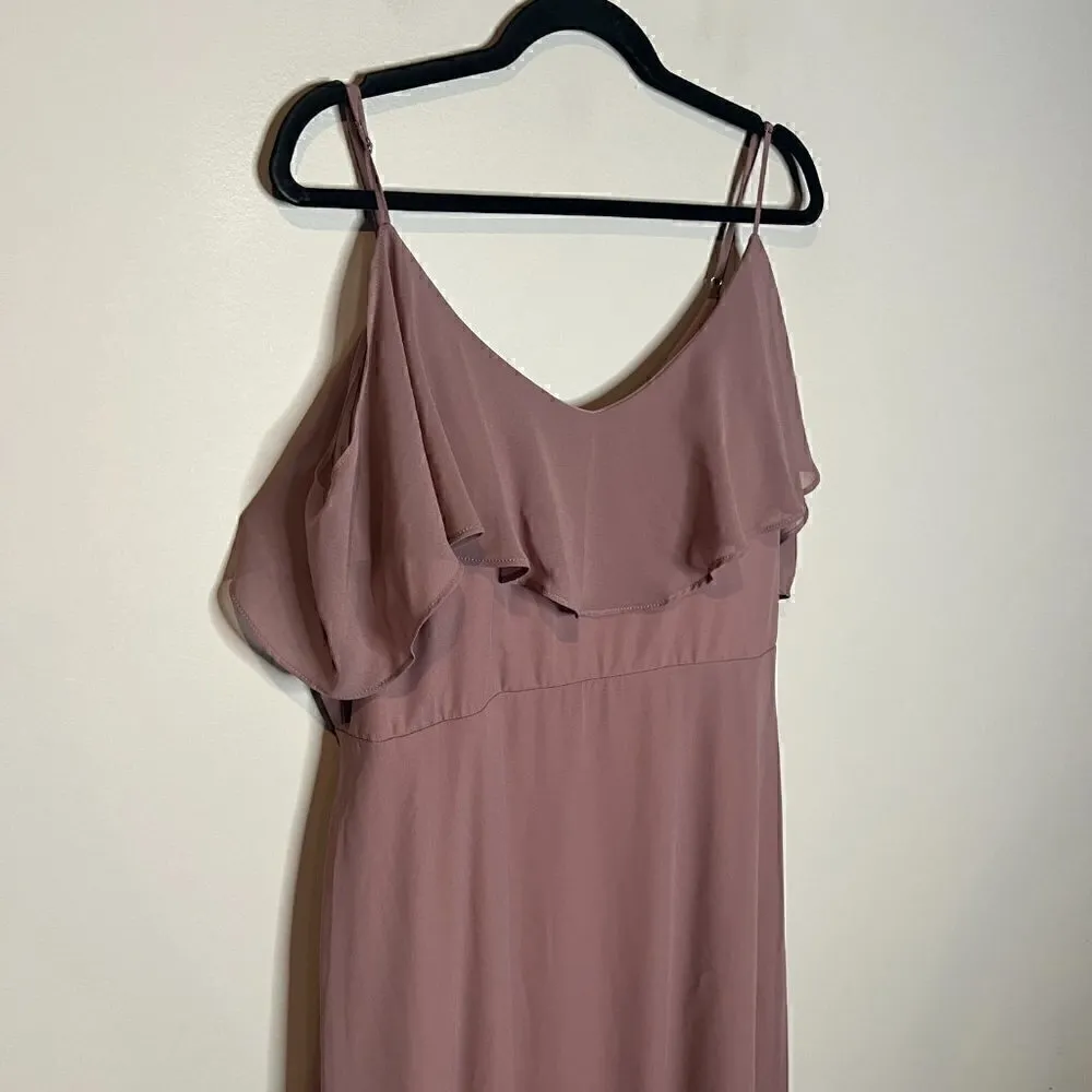Birdy Grey Jane Convertible Cold Shoulder dress - Chiffon Dark Mauve - Image 3