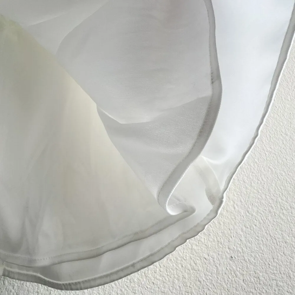 Ieena for Mac Duggal  White Rhinestone Embellished Neckline Shift Dress Size 4 - Image 13