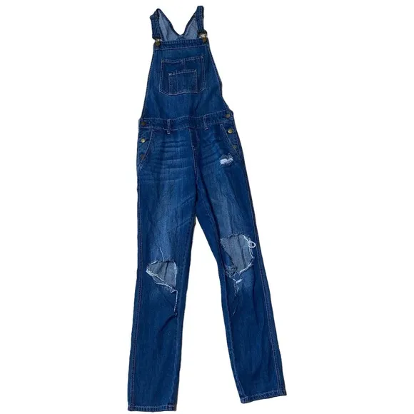CIE Denim Distressed Overalls size 3 Two front and back pockets - Image 72