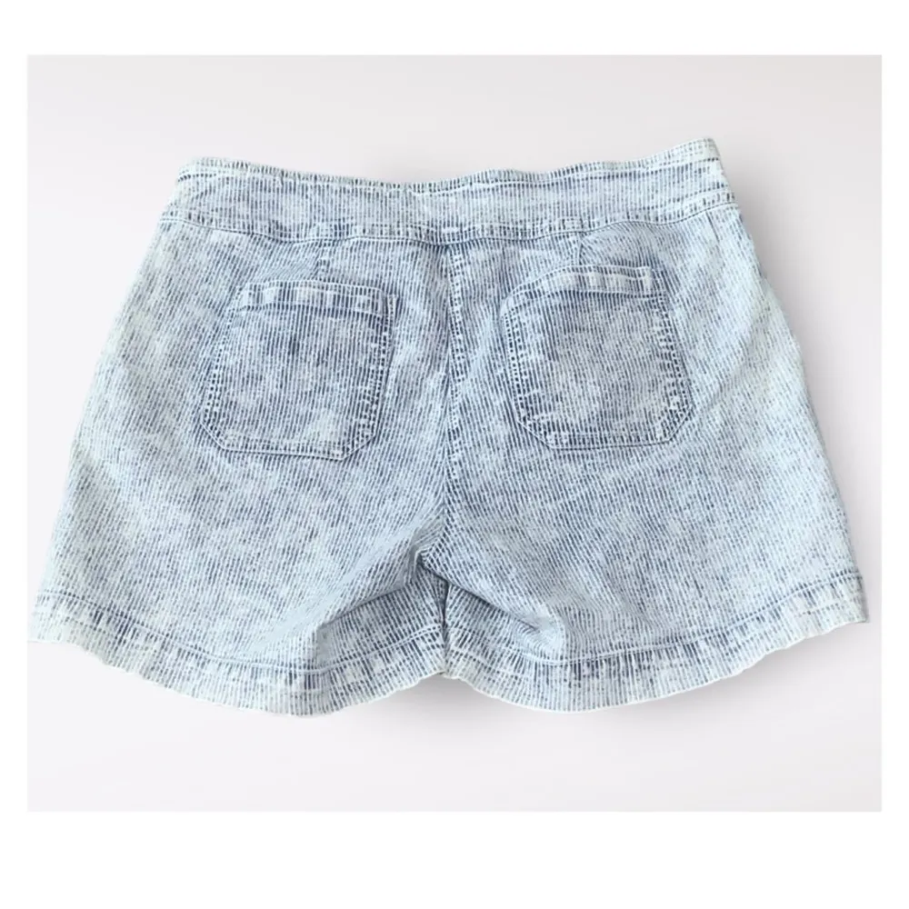 Westbound Blue~White Striped Stretchy Pull On Casual Modest Shorts Pockets 14P - Image 2