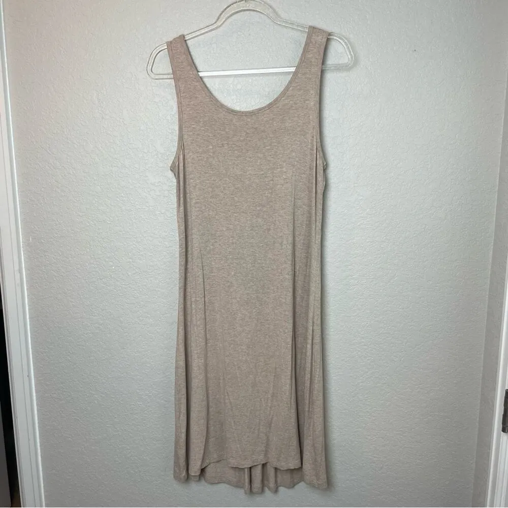 LUCY & LAUREL Heathered Taupe Midi Loose Fitting Dress Size M - Image 6