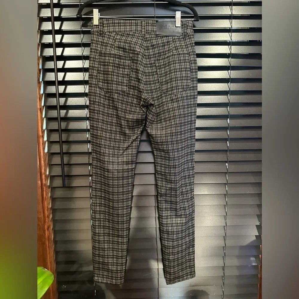 Skinny Collection Skinny Fit Pants Gray White Prince of Wales Check Size 28 - Image 2