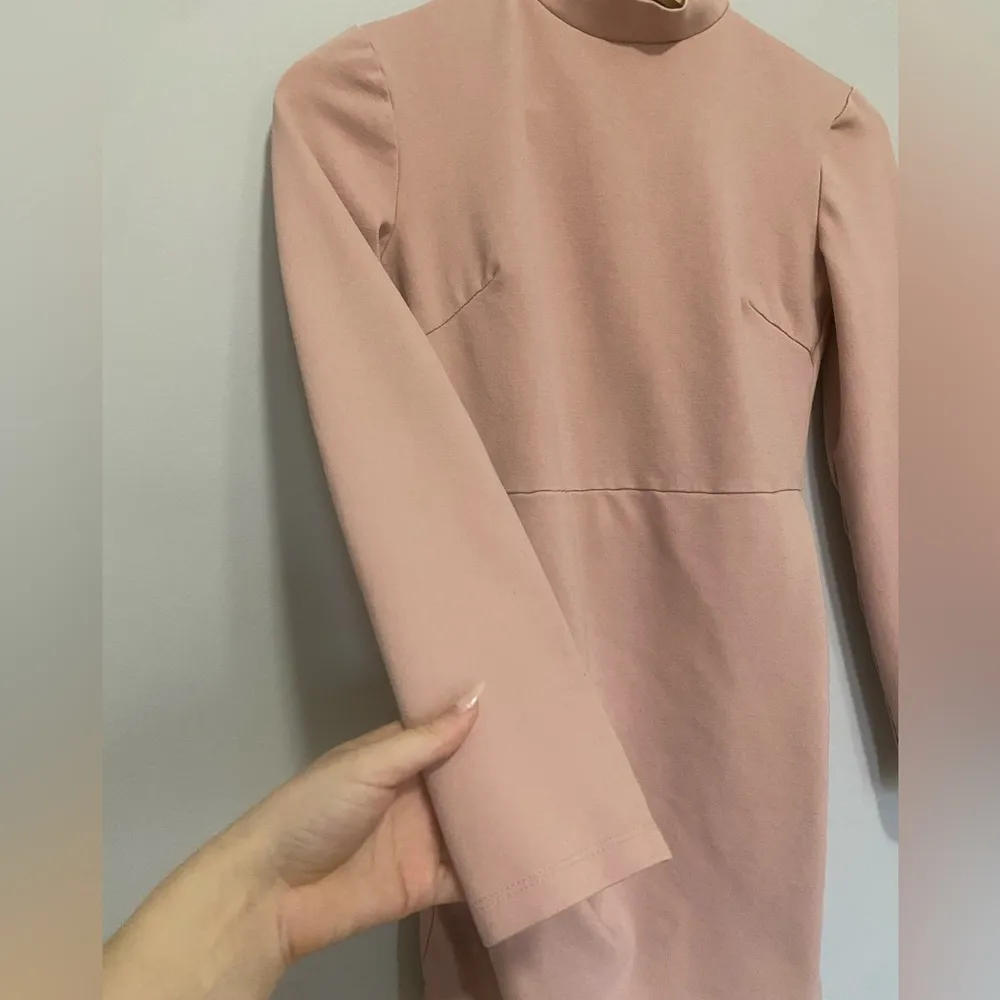 Windsor Light Pink Asymmetrical 3/4 Sleeve Dress - Image 2