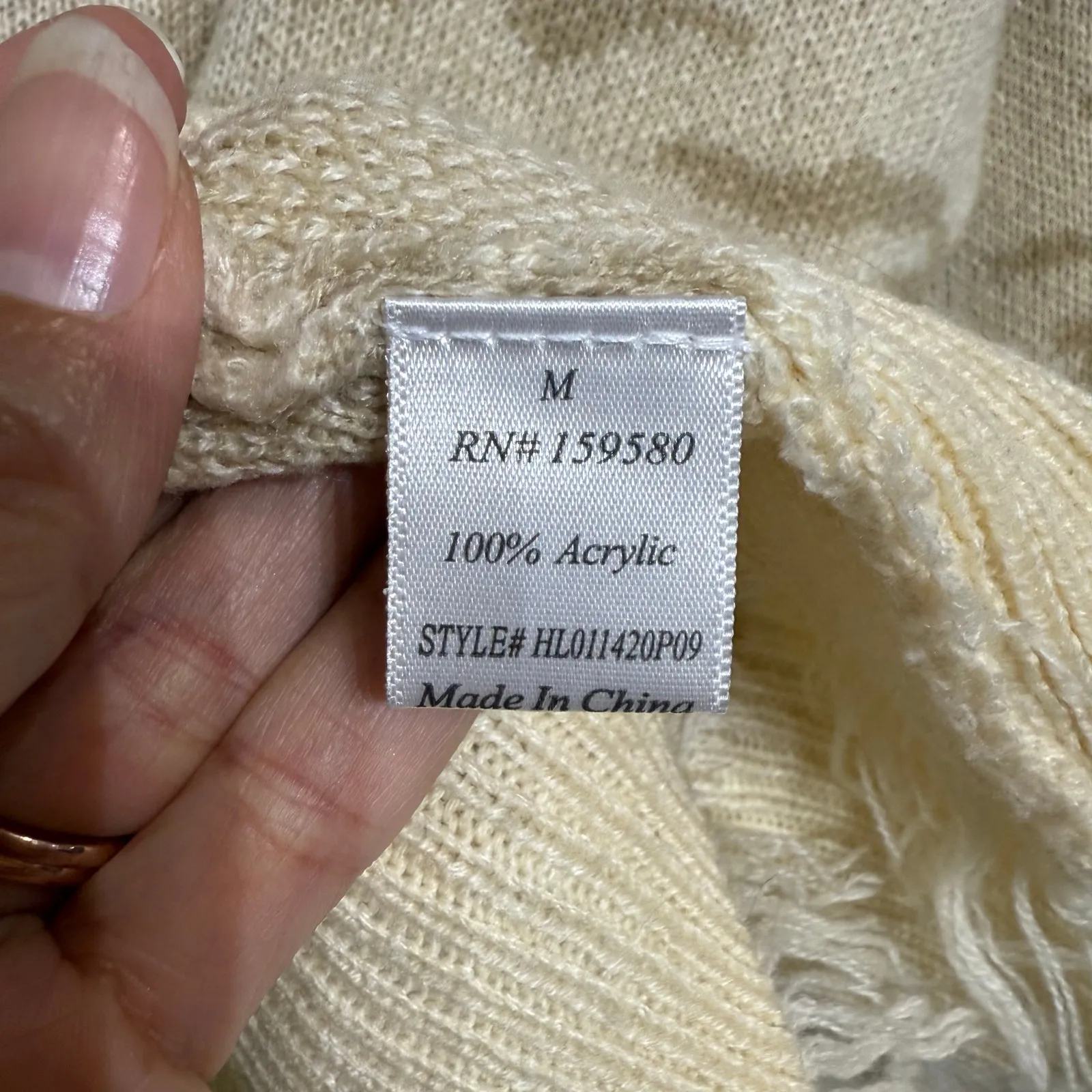 Pink Lily Tan Leopard Print Distressed Sweater Sz M - Image 6